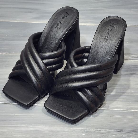 Abound Pearl Sandals Criss Cross Straps Square Toe Size 6 Black - Picture 11 of 12